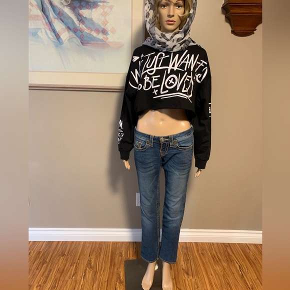 True Religion Women's Rainbow Gina Blue Jeans Size 26 - Picture 3 of 14